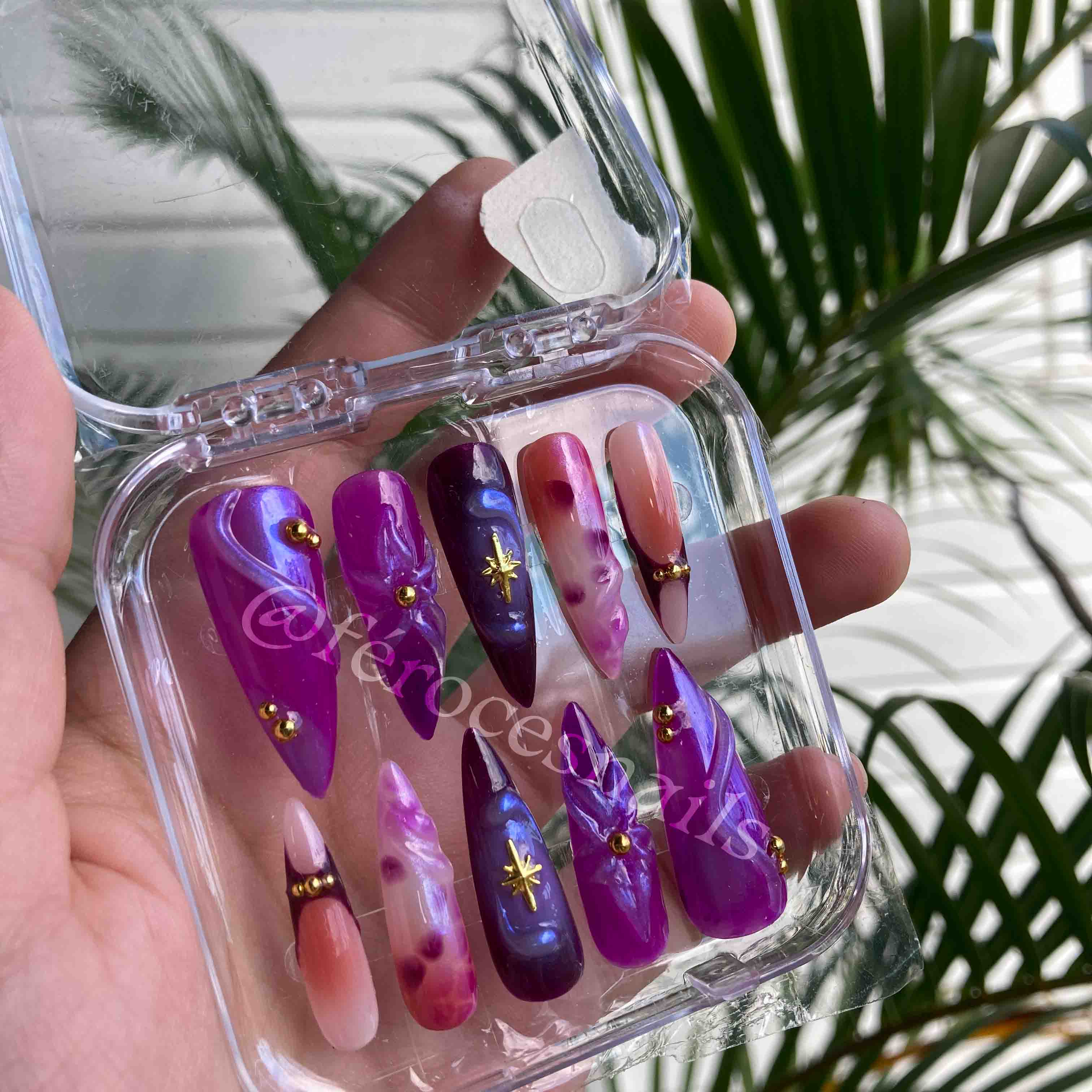 Purple mood - Press-on nails stiletto